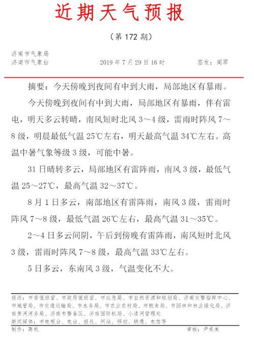 济南发重要预报！雷暴大风+强降雨马上到！局地降水超70毫米！