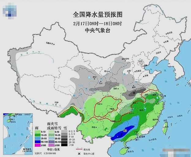 2月18-19日，北方有雪，南方暴雨，天气湿冷，厄尔尼诺“哑”了?