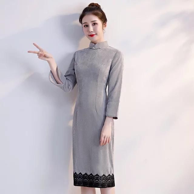 时尚有你，保暖灯芯绒旗袍，给你想要的甜美范儿！