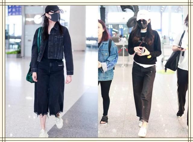 当168热巴和173关晓彤同穿阔腿裤，才知道腿长和腿细哪个更重要！