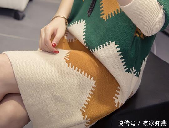 『显瘦』大冷天,老婆打扮得太美了!大码毛衣裙+大衣,显瘦迷人巨美嫩
