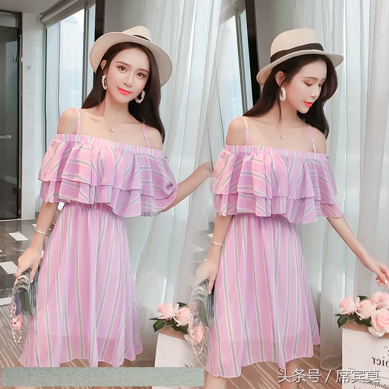 如今的小姑娘太胆大了,出门穿这样的一字裙,大大提升优雅女人味