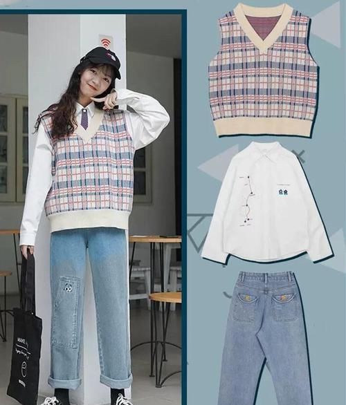 学院：春季针织马甲叠穿法，文艺复古精致又洋气，打造出超减龄的学院风