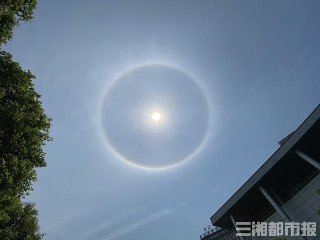 晴天间多云■快看,太阳戴“美瞳”了!提醒:长时间用肉眼观看日晕,会灼伤眼睛