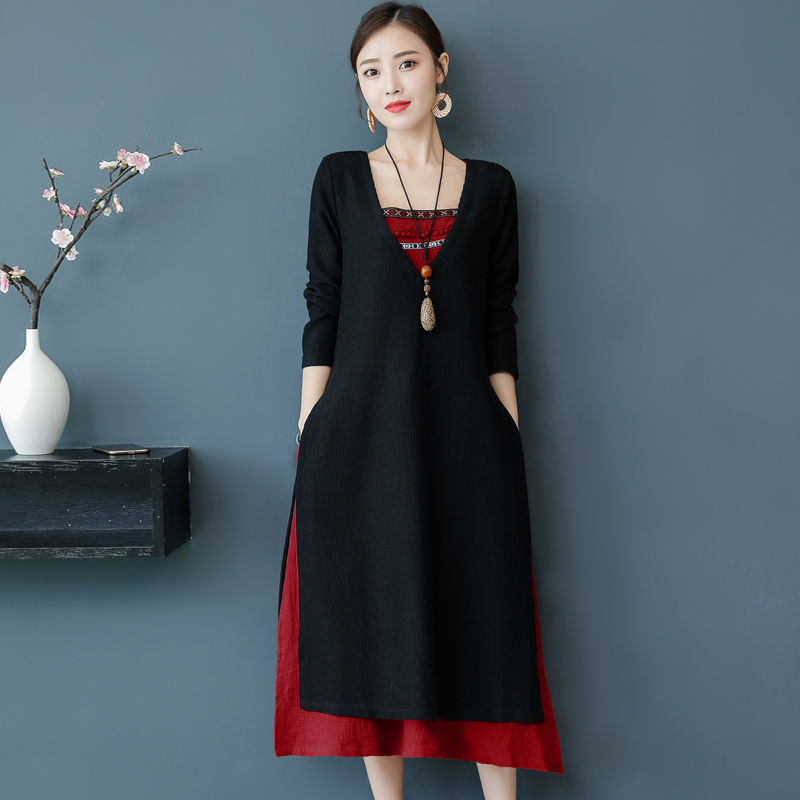 遇见“棉麻”薄秋裙，虽不华丽但舒适保暖，推荐60后穿，贼美