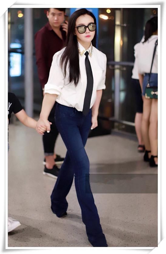 高腰裤只服冉莹颖！162身高穿出180既视感，网友：真正胸下全是腿