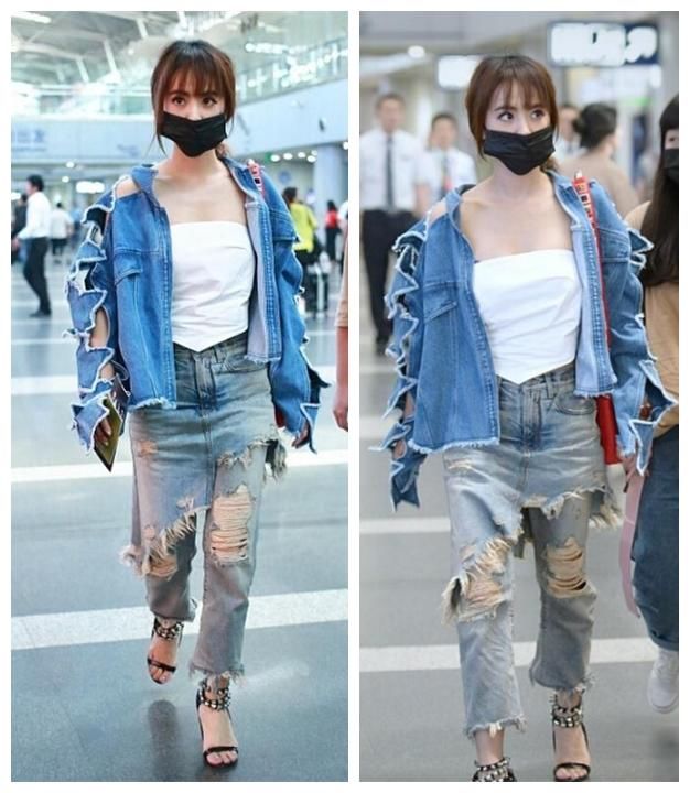牛仔裤也有假两件？赵薇金晨让你分不清长短都不及谭维维的抢眼