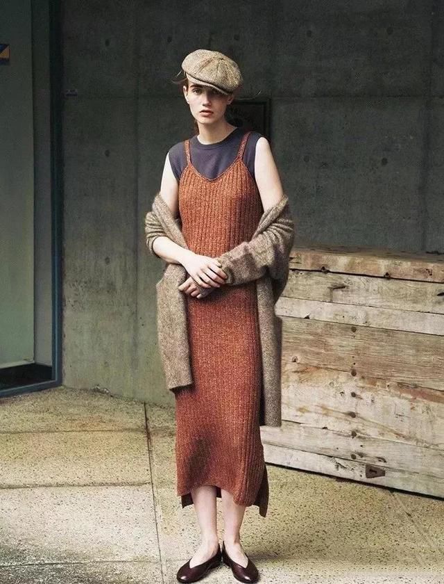 秋日穿搭，连衣裙搭外套