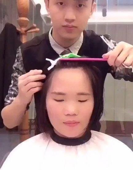 大脸妹剪头之前自卑不已, 剪完之后, 美的自己认不出