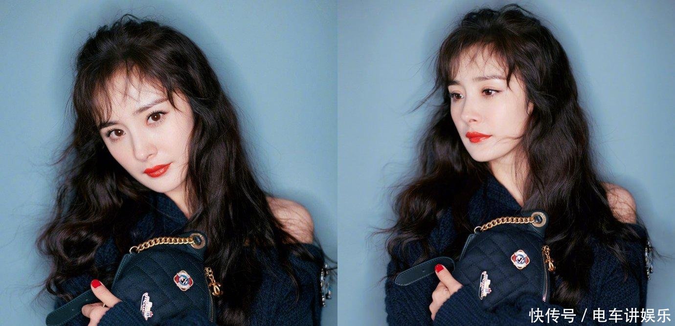 杨幂终于都不用担心发际线了! 斜刘海很时髦, 就连脸型也都变了!