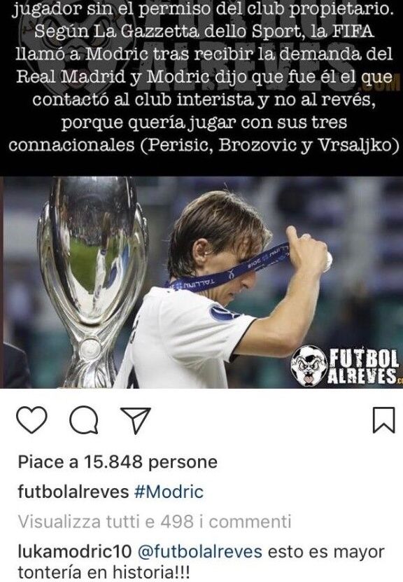 秒打脸!莫德里奇辟谣米体报道:史上最荒谬的蠢话