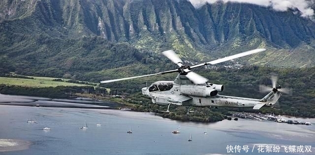 「告别」夏威夷上空的“蝰蛇”美国海军陆战队AH-1Z武装直升机告别飞行