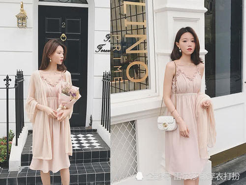 炎炎夏日就让吊带裙来带给你清凉吧，很显性感小女人味