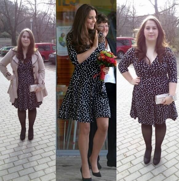 粉丝“模仿”凯特王妃，就好比买家秀一样!为她们的勇气点赞!