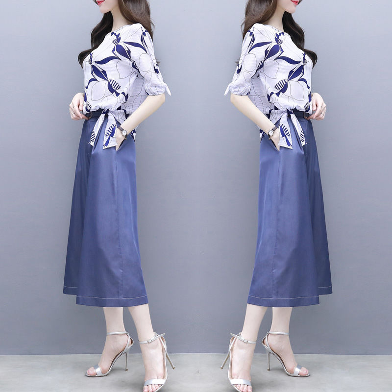 媳妇可会打扮了,换上这雪纺套装特别吸睛,清爽洋气魅力四射