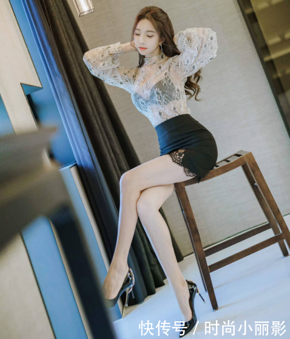 身材凹凸的紧身裙美女，性感迷人