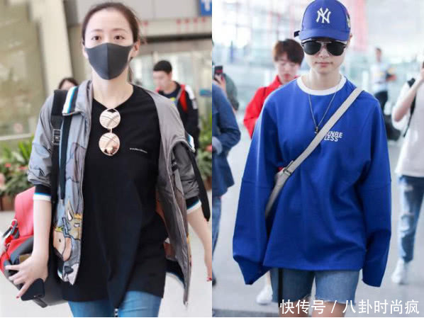 张靓颖和李宇春同时现身机场，曾经的超女如今一对比就逊色不少！