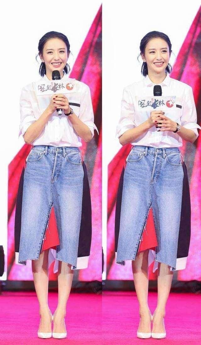 佟丽娅这样穿牛仔裤简直让人大开眼界，网友：一般人穿绝对丑哭了