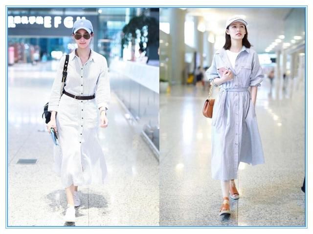 逆生长只服张钧宁!35岁穿条纹衬衫裙比李沁还嫩,没男友不应该啊