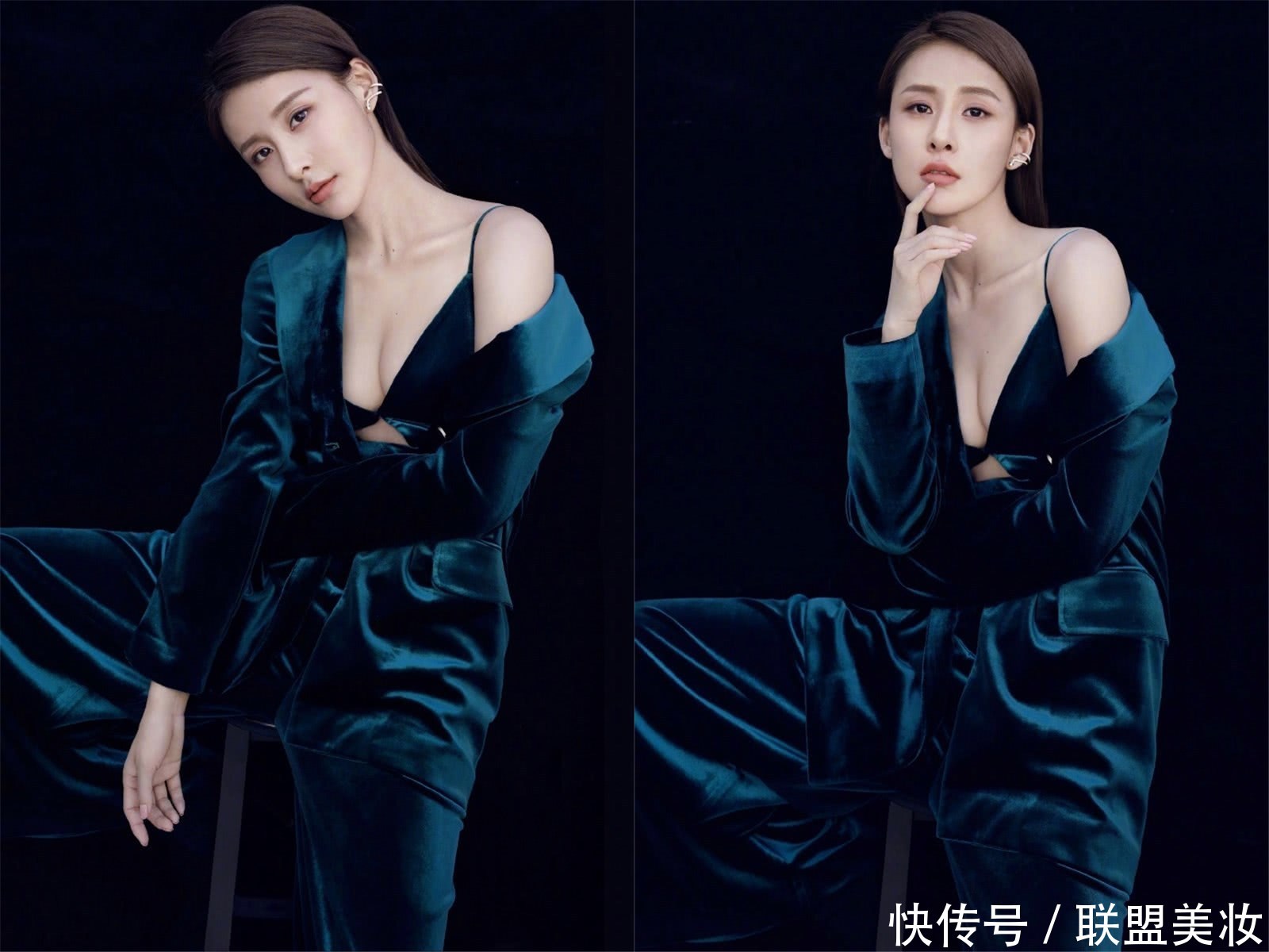 贾青为了红真是拼，西装内只穿了一件内衣，也敢不系纽扣！