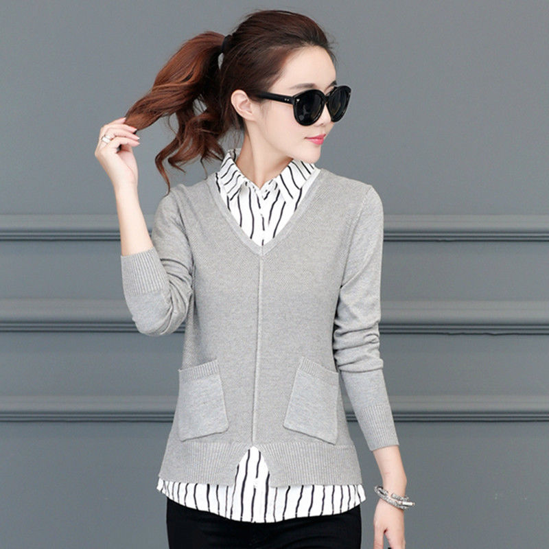 毛衣要哭了,现在流行“假两件”衫,保暖又有搭配感,洋气女人味