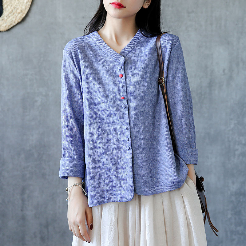 35-45岁女人的最佳穿搭，棉麻衬衫+小脚裤，时尚又减龄