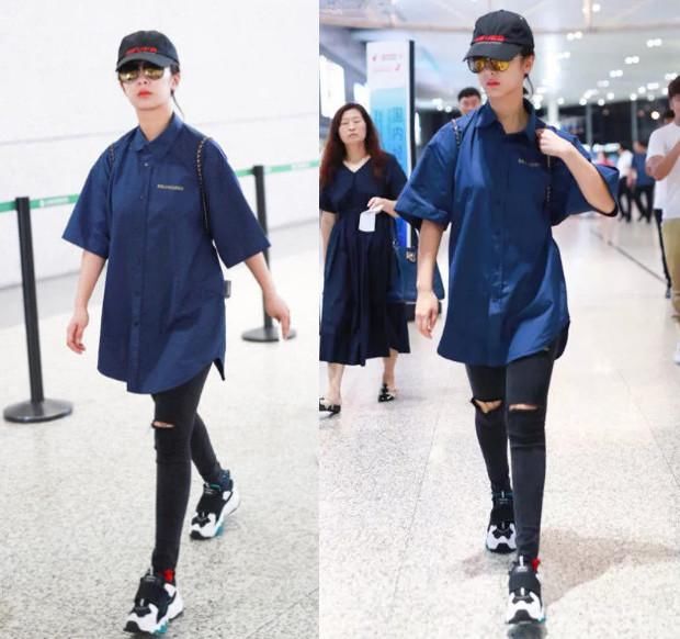 26岁杨紫终于穿对了！5千块的衬衫，撞衫80斤的张天爱都不输