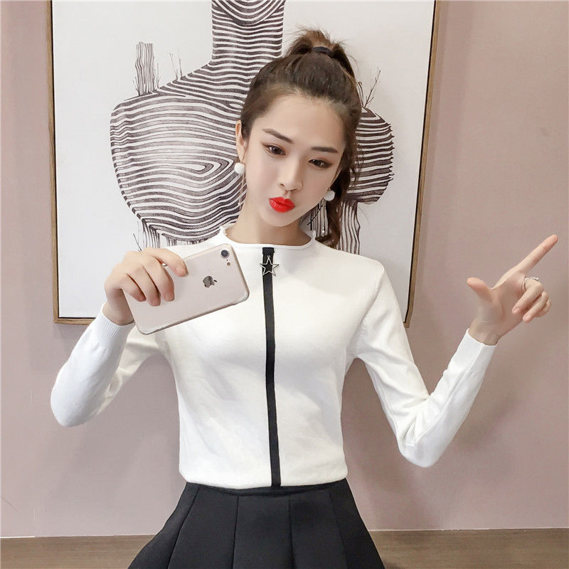 优质套头针织衫,秋天可以单穿,冬天还可以做内搭,非常实用哦