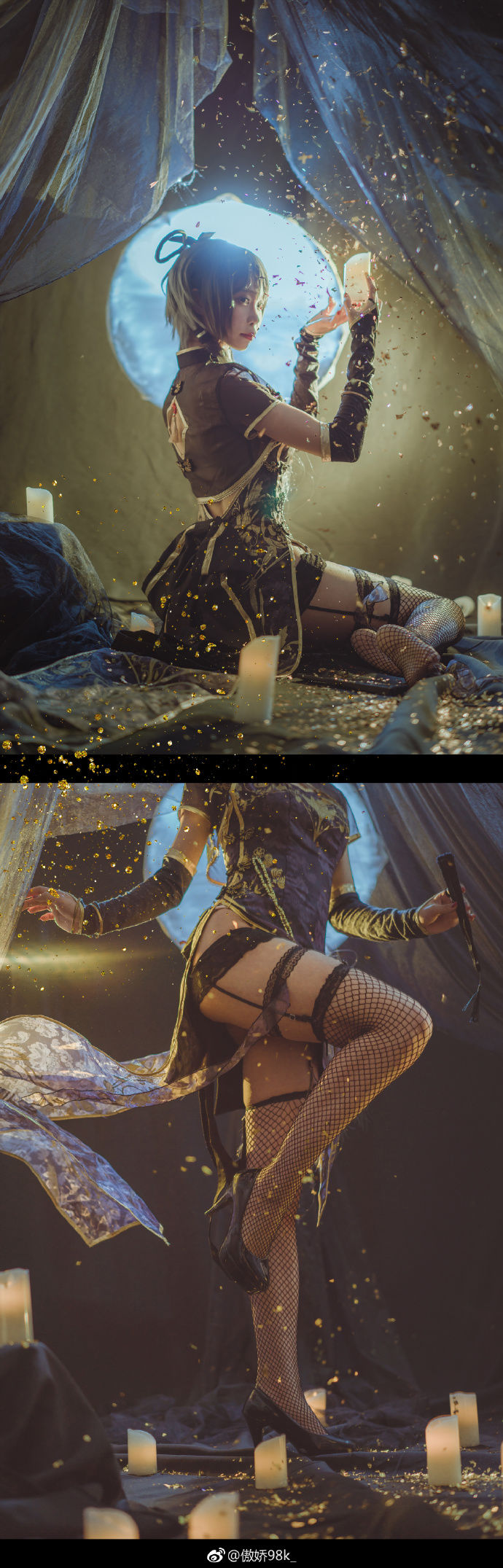 网袜不错 洛天依 金丝雀旗袍cosplay