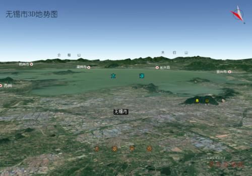  「镇江」江苏南部5市，高清3D地势图：南京、镇江、常州、无锡、