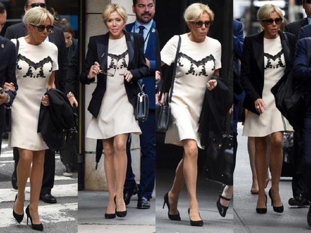 马克龙带夫人到处出访，65岁的她穿10cm的恨天高跟鞋比头发还抢眼