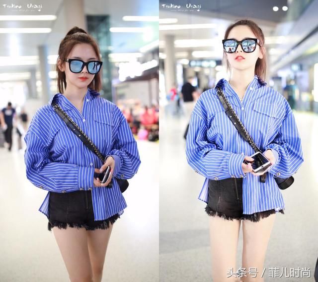 杨超越为了红真拼，全身只穿一件T恤出门，网友：看到下身我呆了