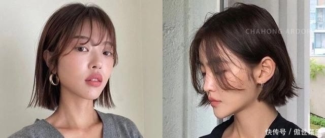  正夯@这5款韩国正夯的中短发发型，搭配不同卷度瘦脸效果超好