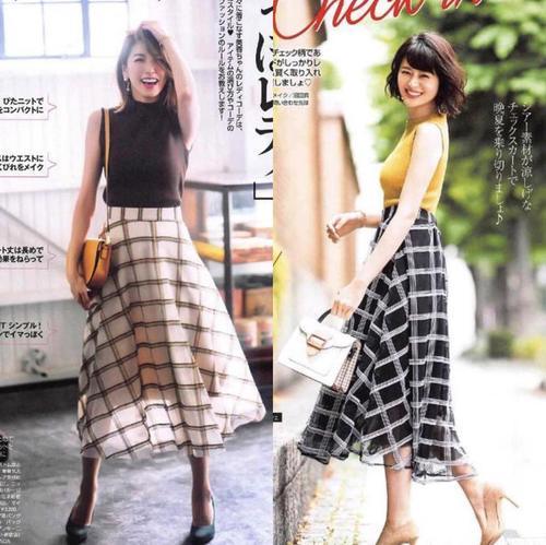 日本小姐姐初秋秋穿搭示范，格纹也能精致优雅显气质