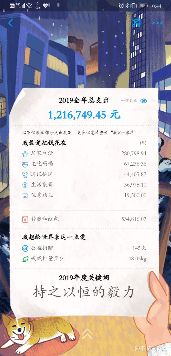 支付宝年度账单2019说说