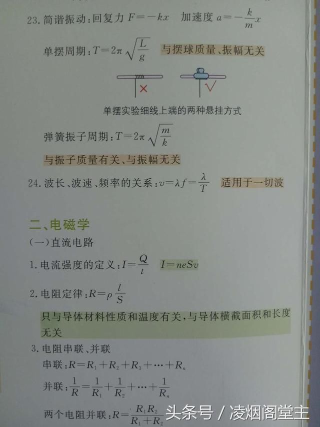 高中专题:物理重点公式及常见考点(二)