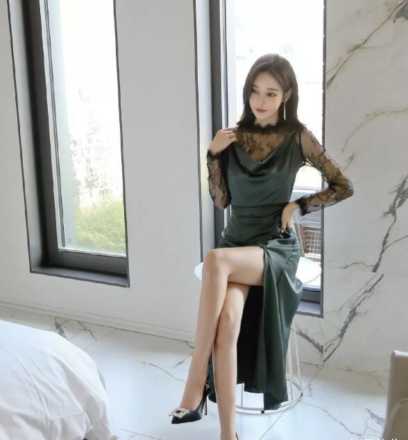  气息|真丝裙的美女，都市名媛气息