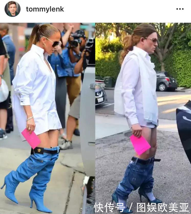 詹妮弗·洛佩兹穿牛仔裤靴，遭谐星恶搞模仿 网友：欣赏不来没提