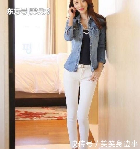  「清爽」清爽迷人的牛仔裤美女，回头率特别高！