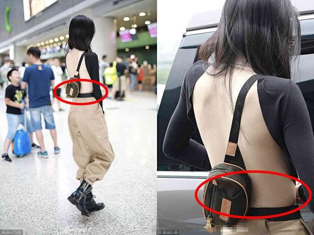 奚梦瑶为了火真拼，机场照穿露脐装一转身却吓坏网友，真不如不穿