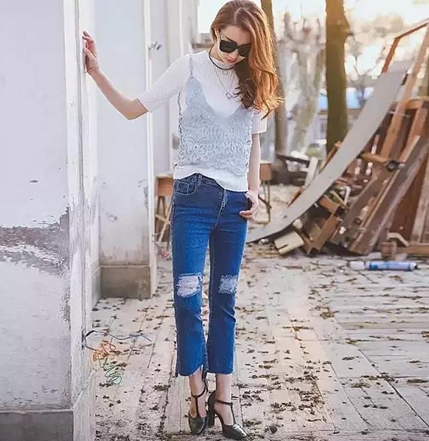 小个子牛仔裤怎么搭配，高跟鞋来拯救你的身高！