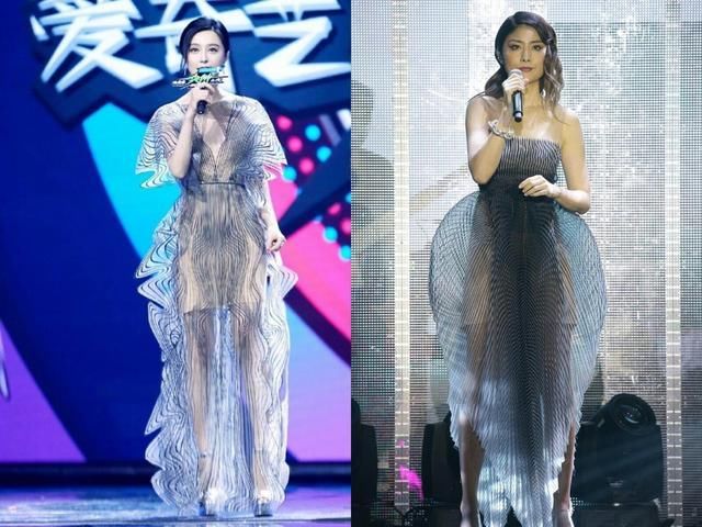 44岁陈慧琳撞衫范冰冰、赵丽颖，网友:昔日女神真是一言难尽!