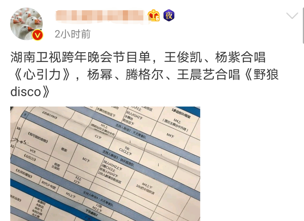 跨年晚会节目单杨紫