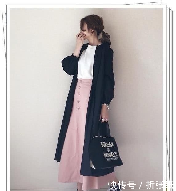『春季造型』小黑裙别乱买!黑色衬衫连衣裙才更实用,24个春季日系造型示范