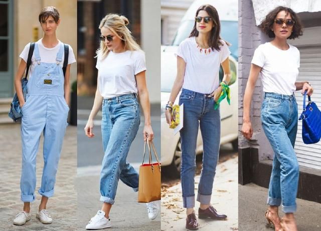 百搭不厌的白t恤，穿出40种造型，简单基本款也能很时髦