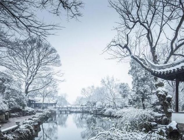 下着雪的苏州，一夜间美成了姑苏，给你一个白色的江南