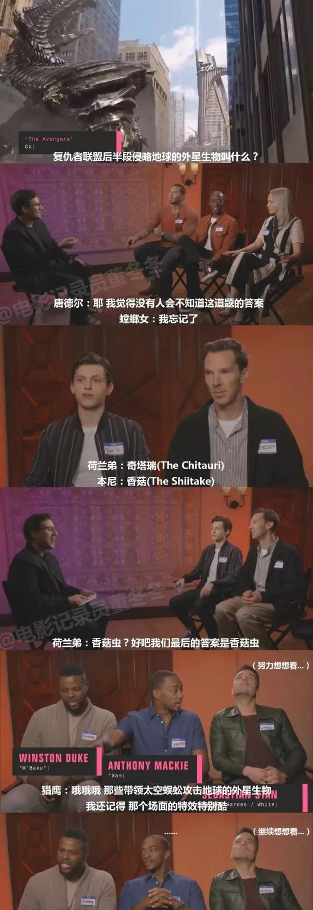 一个测试复联演员们对漫威电影熟悉程度的沙