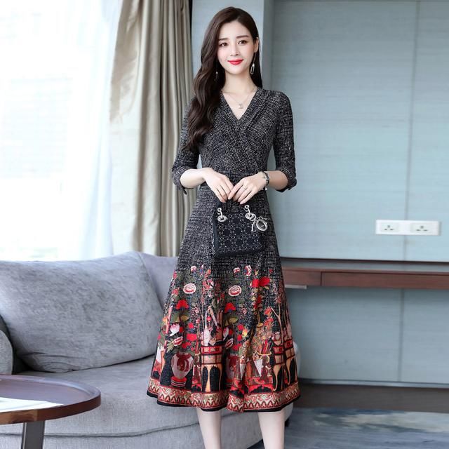 旗袍再美，都不如一件“薄”秋裙！高贵衬肤白，中秋国庆穿贼好看