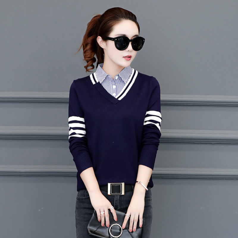 国庆出游，70后老婆，穿这“假两件”秋衫，搭牛仔裤，美到极致