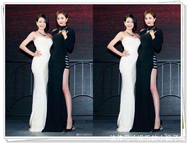 杨幂真敢穿，开叉裙开到大腿根，结果却被小S艳压